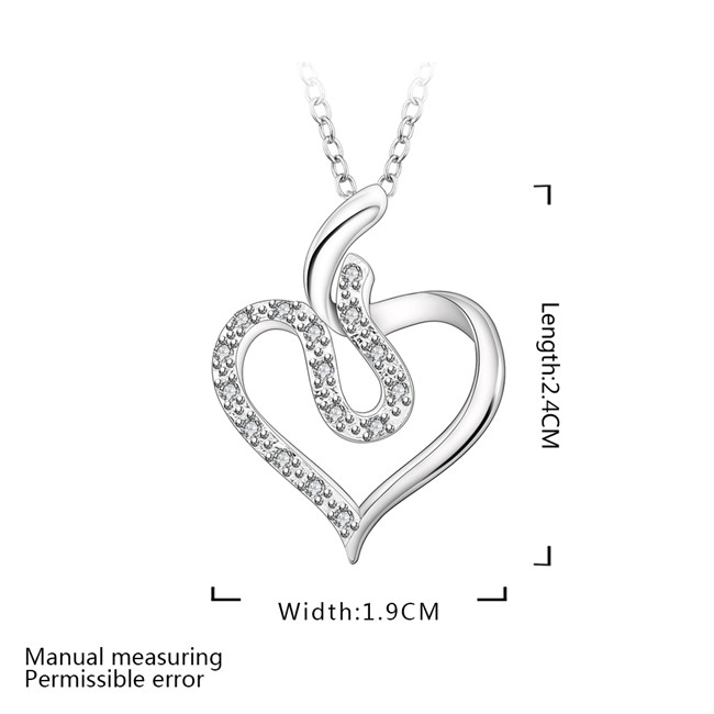 New arrival women's heart shape Pendant Necklace white gemstone sterling silver necklace STSN641,hot sale fashion 925 silver necklace