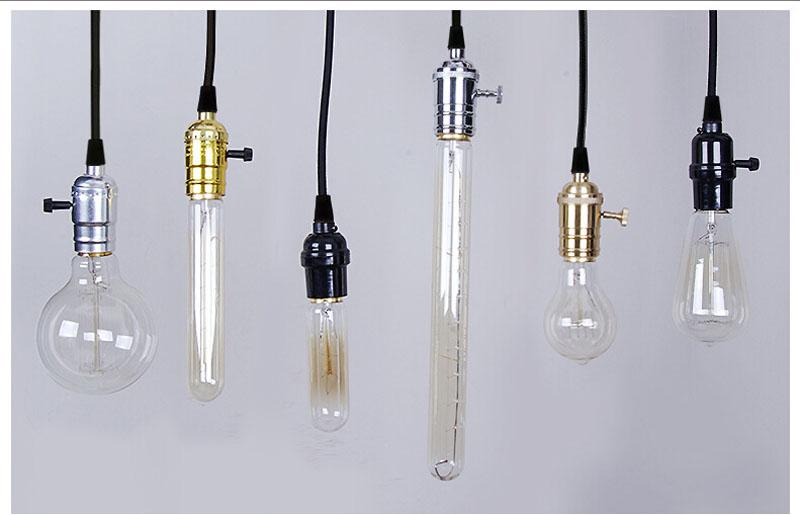loft hanging lights vintage pendant lights copper lamp holder Edison light bulb industry pendant lamps Golden/Chrome E27 W-filament bulb