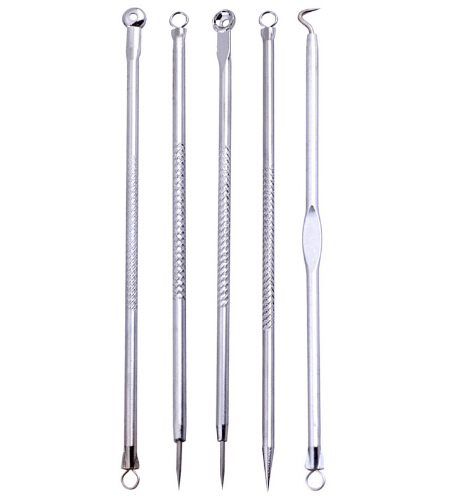 Face Skin Care Stainless Steel Blackhead Blemish Acne Pimple Extractor Remover 5Pcs Kit Tool Cleanser Beauty
