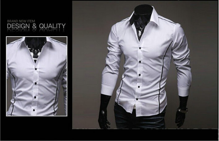 2016 hot sale Free Shipping New Mens Shirts Casual Slim Fit Stylish Mens Dress Shirts 5902