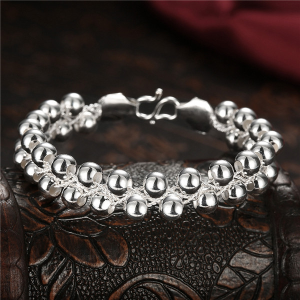 Hot sale christmas gift 925 silver Braid transfer beads Bracelet DFMCH396, new fashion sterling silver plate Chain link bracelets high grade