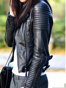 Wholesale-Leather Jacket Women jaqueta de couro feminina motorcycle ladies leather jacket women coat suede coat PU jacket coat