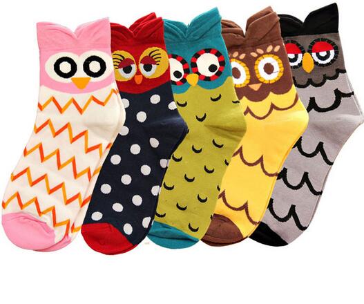 Autumn Winter Fashion Socks New Women Cute Owl Print Socks Casual Women Girls Socks Hot Sale 2016 Drop Shipping HJIA1029