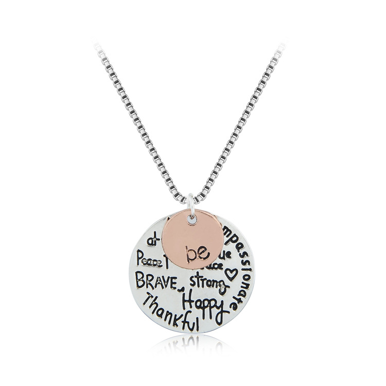 Two-Tone "Be" Graffiti Initial Letters Charm Necklace Silver Rose Gold Plated Pendant Inspirational Necklace Gift For Women Girl
Two-Tone "Be" Graffiti Initial Letters Charm Necklace Silver Rose Gold Plated Pendant Inspirational Necklace Gift For Women Girl