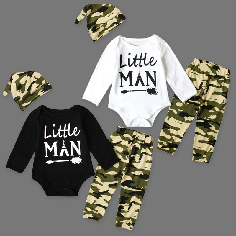 New baby boys clothes sets INS infant toddlers letter printing romper + Camouflage long pants+hat 3 pcs suits Z11, Remark colors and size
New baby boys clothes sets INS infant toddlers letter printing romper + Camouflage long pants+hat 3 pcs suits Z11, Remark colors and size