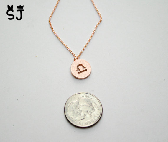 30PCS- N074 Zodiacal Libra Necklace Zodiac Constellations Necklace Horoscope Astrology Signs Necklace Circle Disc Necklaces for Coin Jewelry