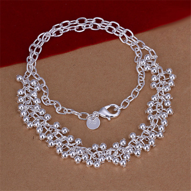 Hot sale Light Grapes Necklace sterling silver plate necklace STSN058,fashion 925 silver Chains necklace factory direct sale christmas gift