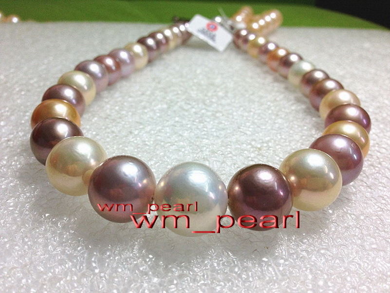 Fine Pearl Jewelry 18"12-14mm REAL south sea Multicolor perfect round pearl necklace 14K gold, Silver
Fine Pearl Jewelry 18"12-14mm REAL south sea Multicolor perfect round pearl necklace 14K gold, Silver
