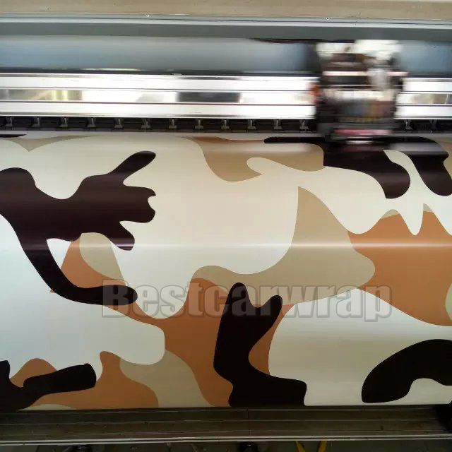 Large desert Camo Vinyl Car Wrap COVERS With Air Rlease Gloss/ Matt Arctic brown Camouflage covering foile 1.52x 10m/ 20m / 30m