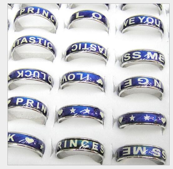 new fashion letters mood ring Night Lights MOOD Rings changing color to the tempreture mix sizes 100pcs/lot, Silver
new fashion letters mood ring Night Lights MOOD Rings changing color to the tempreture mix sizes 100pcs/lot, Silver