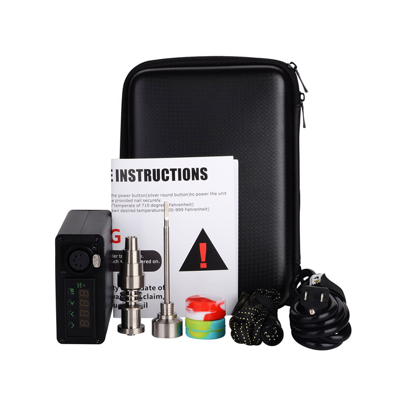 Portable Titanium enail Electric dab nail PID Temperature Control E Nail Dnail kit wax vaporizer 16MM 20MM oil rig dabber box glass bong
Portable Titanium enail Electric dab nail PID Temperature Control E Nail Dnail kit wax vaporizer 16MM 20MM oil rig dabber box glass bong