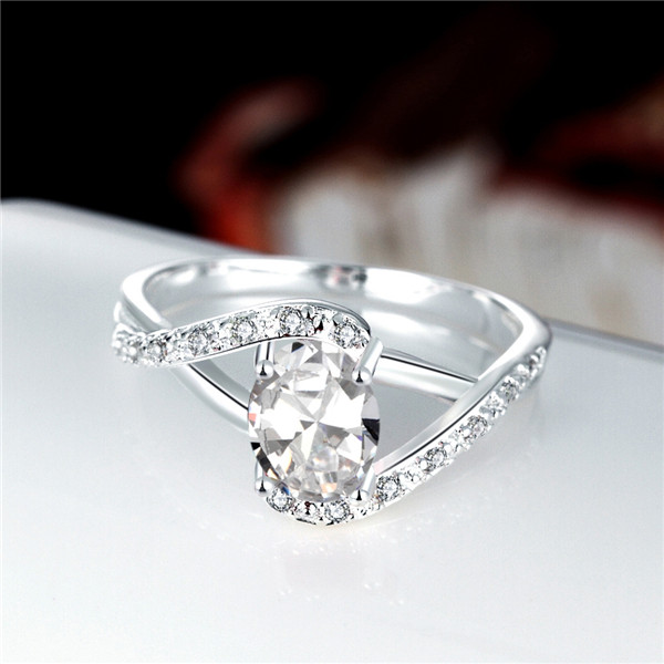 Hot sale Full Diamond fashion Kelp Ring with stone 925 silver Ring STPR004-D brand new gemstone sterling silver plated finger rings