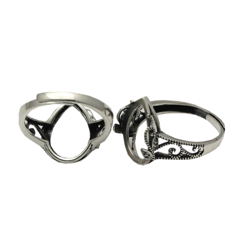 Beadsnice Pear Cut Sterling Silver Ring Setting Vintage Style Blank Ring Base Thailand Silver Rings Handmade Jewelry Material ID 34075