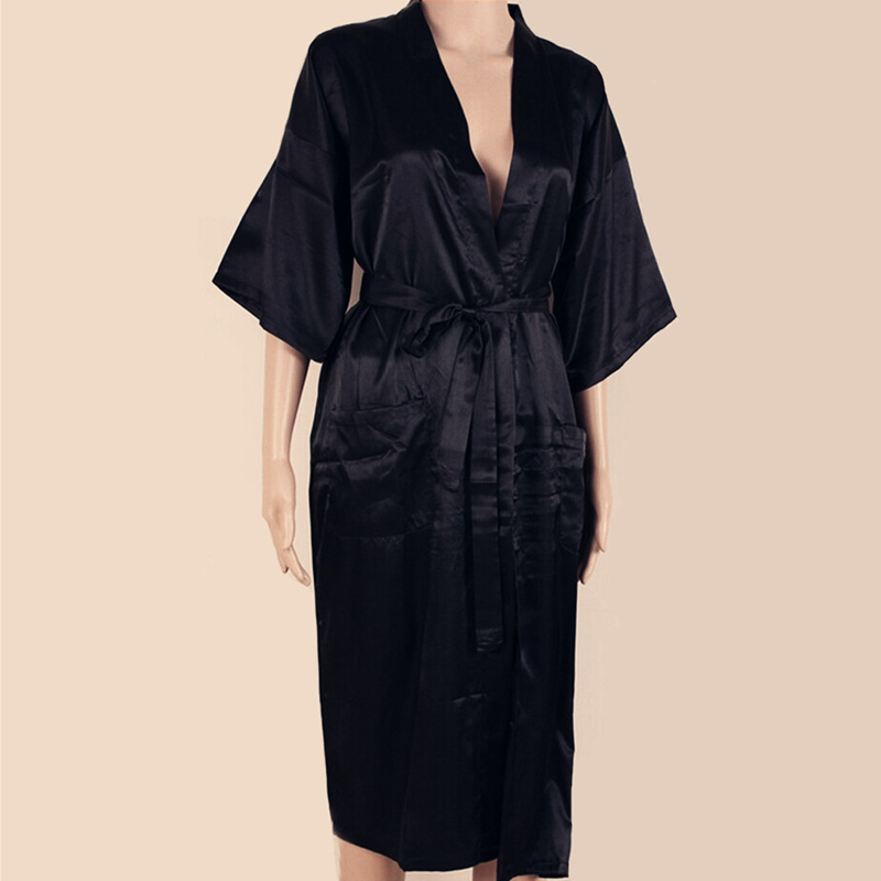 Wholesale-Plus Size XXXL Chinese Men Rayon Silk Robe Summer Solid Color Nightgown Traditional Yukata Kimono Bath Gown With Belt MR002