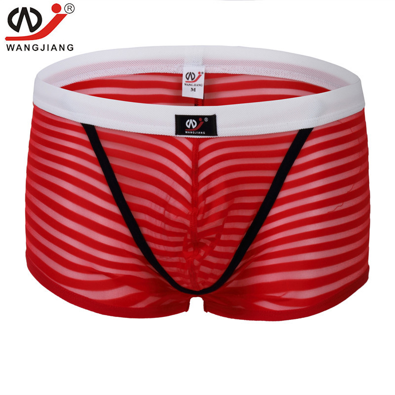 #4006PJ Wholesale Men's underwear sexy low rise stripes translucent gauze U bag boxer shorts underpants cuecas, Skin
#4006PJ Wholesale Men's underwear sexy low rise stripes translucent gauze U bag boxer shorts underpants cuecas, Skin