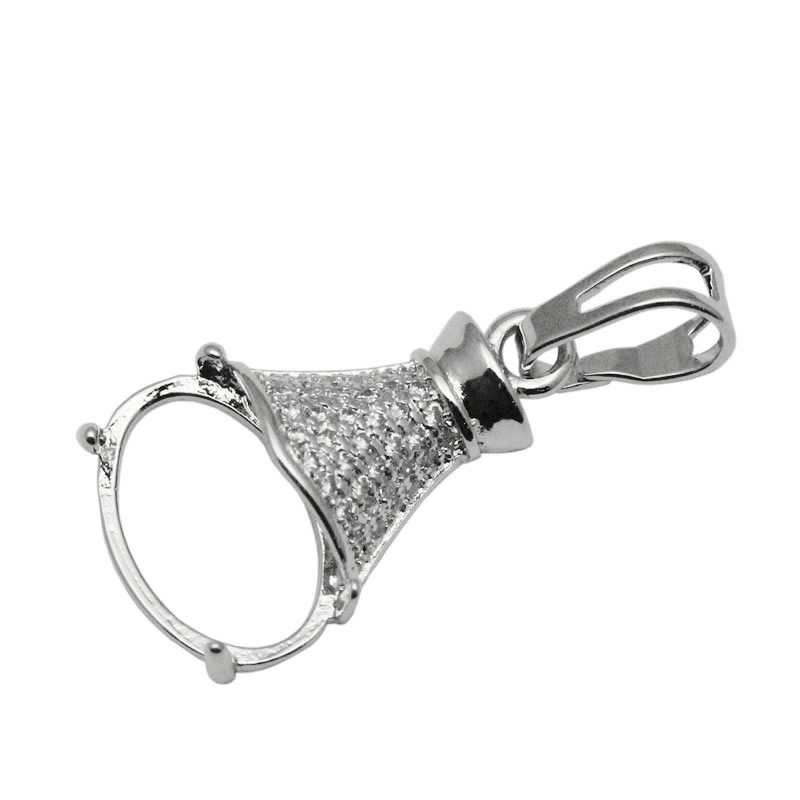 Beadsnice New Arrive 925 Sterling Silver 8x12mm Oval Cameo or Cabochon Pendant Mounting 4-Prong Jewelry Setting ID 34068