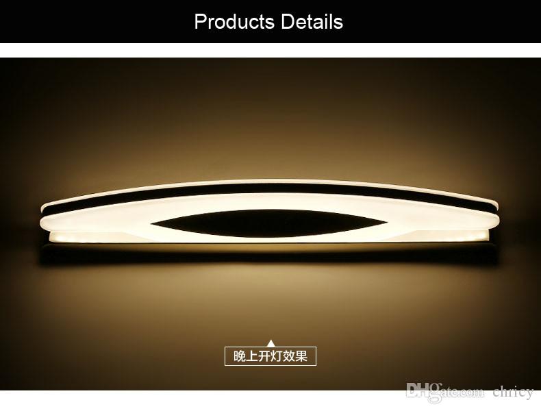 Modern led mirror lights acrylic bathroom lighting stainless steel bathroom vanity led light make up modern wall sconces