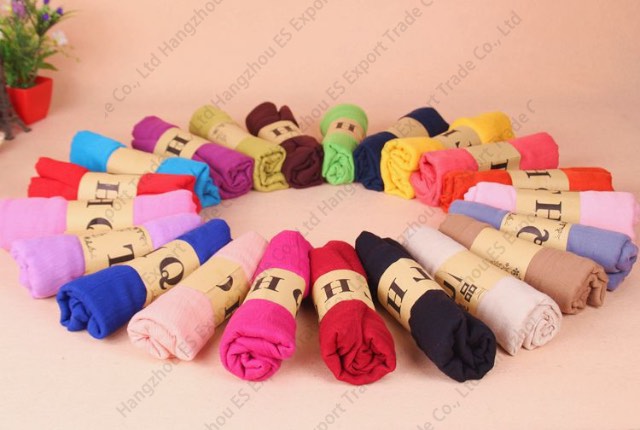Cheap Solid Colors Long Scarves 175 x 90 cm Cotton Shawl Spring And Autumn Wraps For Women 20 Colors