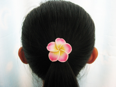 new Wholesale Frangipani hair bands foam hawaiian plumeria flower headband elastic band hair rope girl hair accessories 80pcs/