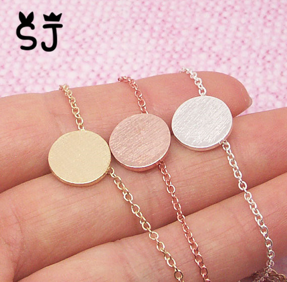 30PCS Brushed Round Circle Bracelet Tiny Disk Coin Bracelet Geometric Disc Dot Bracelet Simple Pie Bracelets for Women