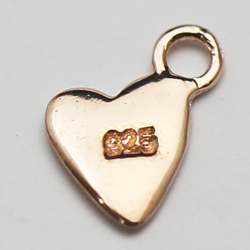 Beadsnice Solid 925 Sterling Silver Pendant Jewellery disc heart stamp 9X8x1mm Women Necklace with Pendants Charm ID30482