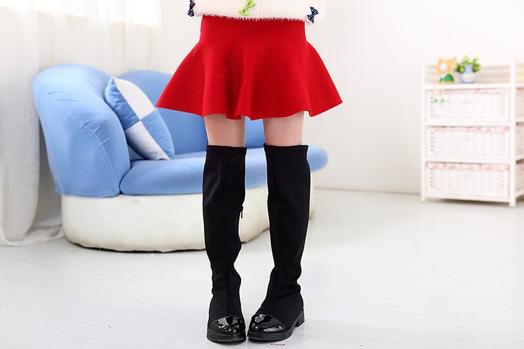 2016 Children Girl Waist Skirt Kids Wool Knit Skirt Red Black Baby Tutu Skirt Pettiskirt Tutu Skirt Children Vestidos Infantil
