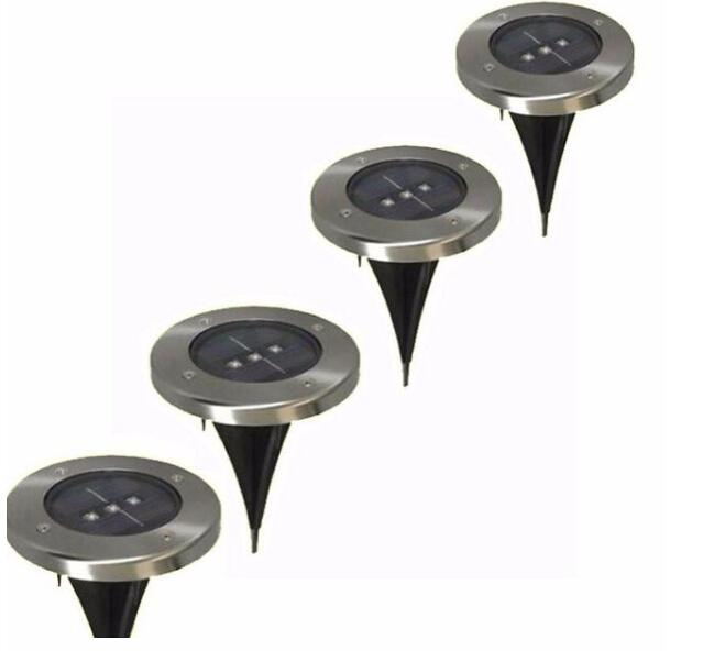 Solar led lawn lamp 3led spike landscape spotlights IP65 cool white / warm white outdoor underground lighting fixture