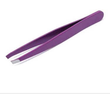 24Pcs Colorful Stainless Steel Slanted Tip Eyebrow Tweezers Hair Removal Tools