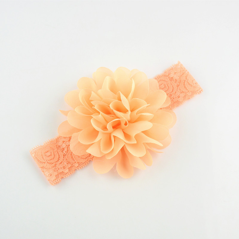 50 pcs baby Headwear Head Flower Accessories 4 inch Chiffon with soft Elastic lace headbands stretchy hair band