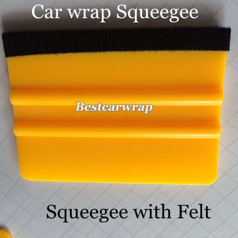 Pro Yellow Felt Squeegee Vehicle Window Vinyl Film Car Wrap Applicator Tools Scraper 100pcs/Lots Free shipping