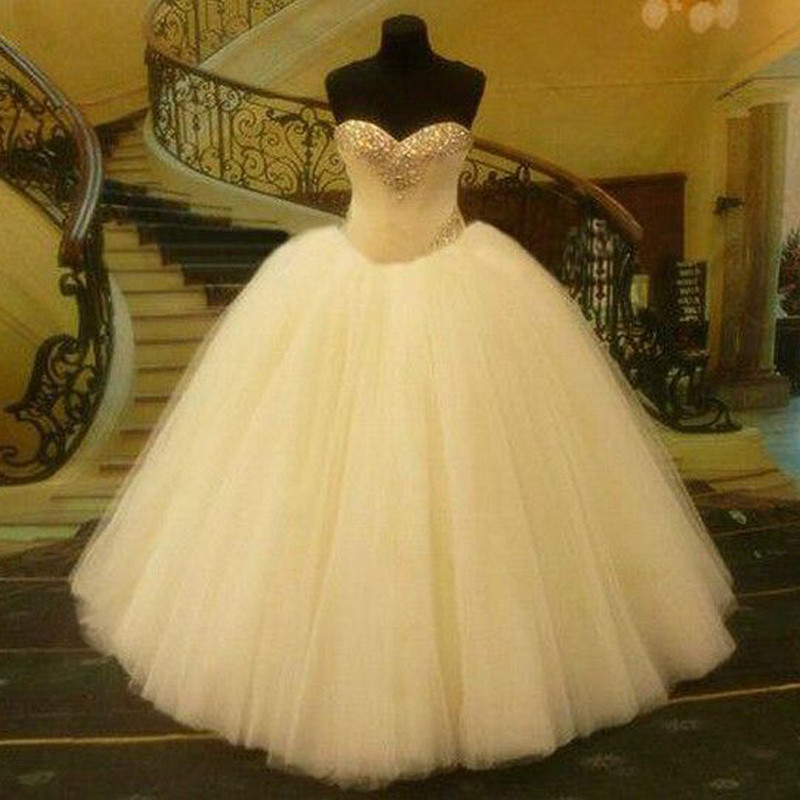 Ball Gown Wedding Dresses Bridal Gowns Elegant Sexy Sweetheart Lace Up Back Beaded Rhinestones Custom Made Wedding Dresses Vestidos, White
Ball Gown Wedding Dresses Bridal Gowns Elegant Sexy Sweetheart Lace Up Back Beaded Rhinestones Custom Made Wedding Dresses Vestidos, White