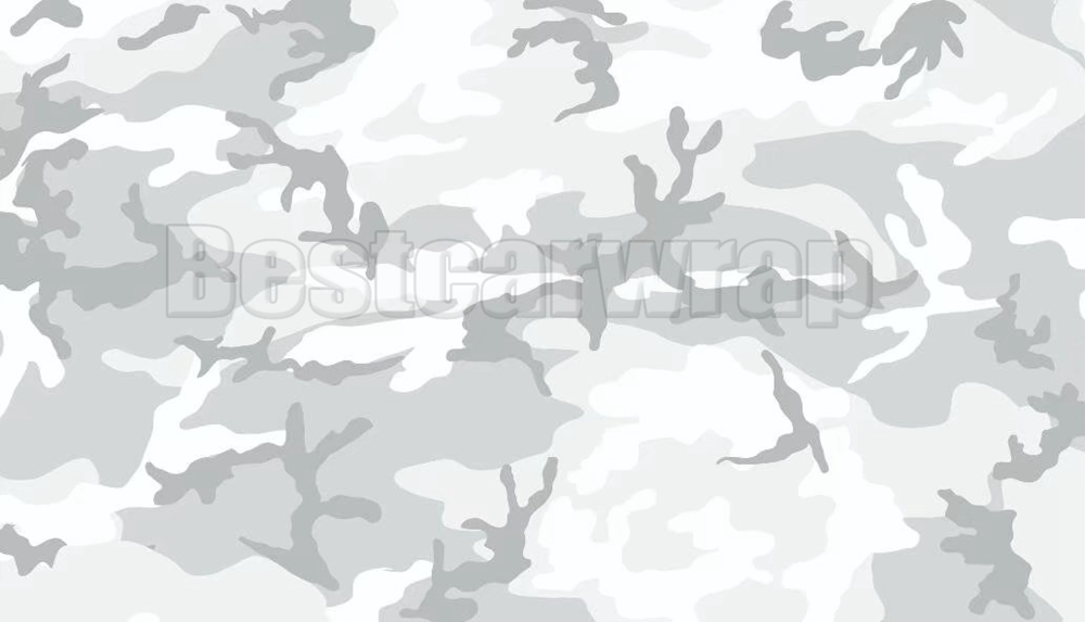 Snow Winter White Camoufalge Vinyl For Car Wrap Film With air bubble free CAMO film for Truck / boat graphics coating 1.52X30M (5x98ft)