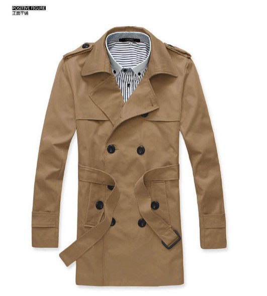 Free Shipping New Men's Stylish Double Breasted Long Trench Coat Men Overcoat Winter Long Jacket For Men Plus