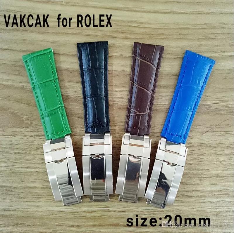 20mm strap for Rolex SUB/GMT leather strap durable watch accessories with rose gold original steel buckle watchess, Black;brown
20mm strap for Rolex SUB/GMT leather strap durable watch accessories with rose gold original steel buckle watchess, Black;brown