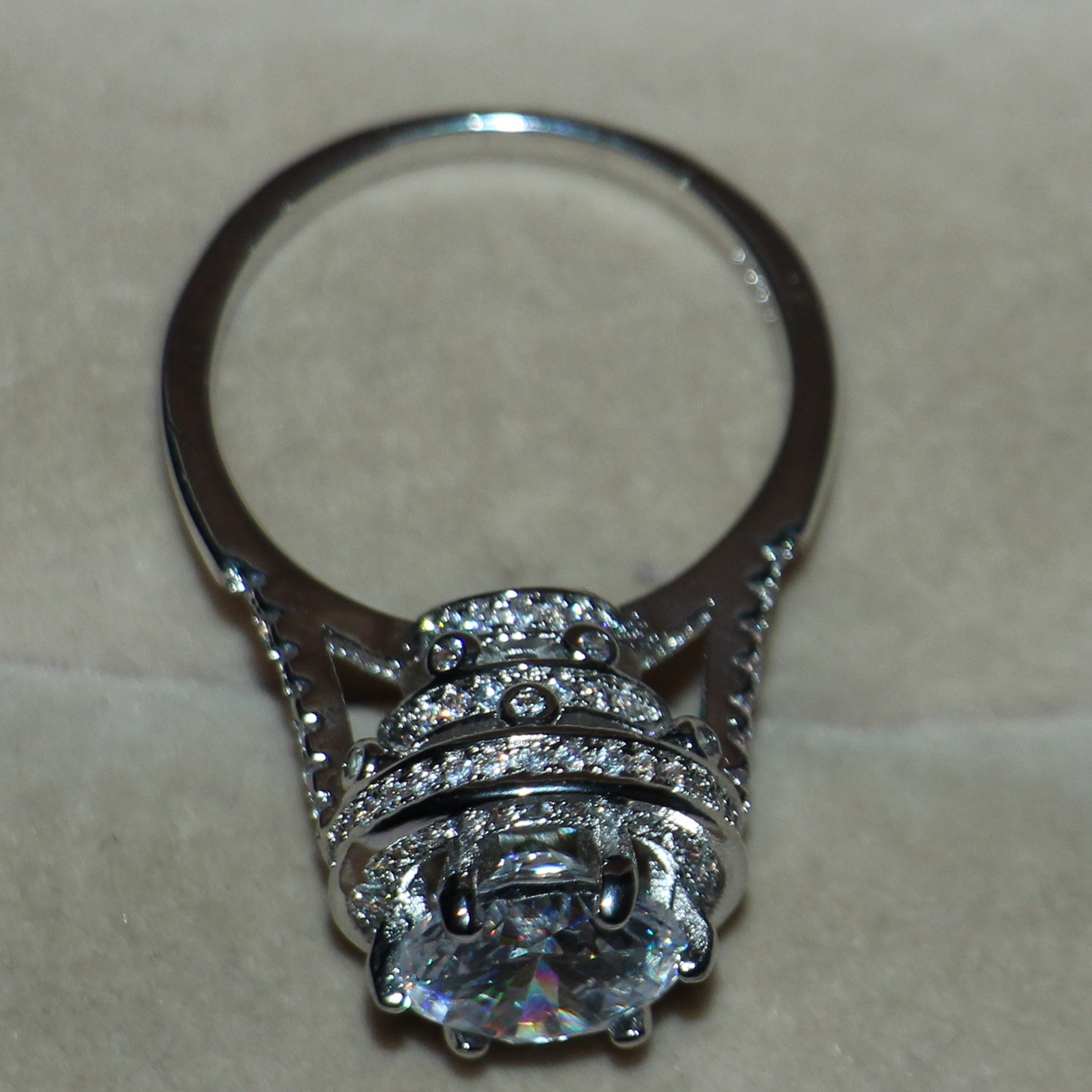 8MM Topaz Wedding Rings for Women | Sterg Sier Simulated Dia Band