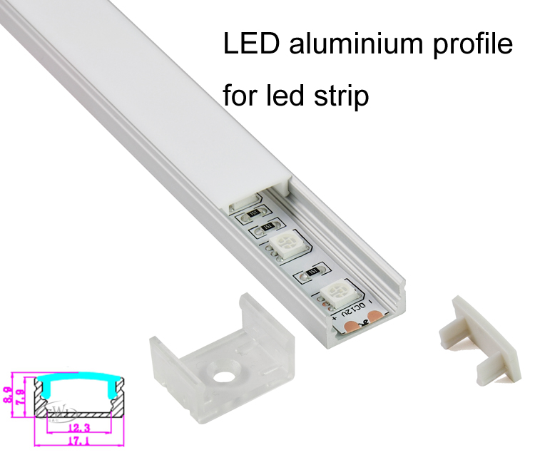 U type aluminium LED profile for indoor flooring light smd5050,5630,3528, led channel, alu profile(10X0.5M)