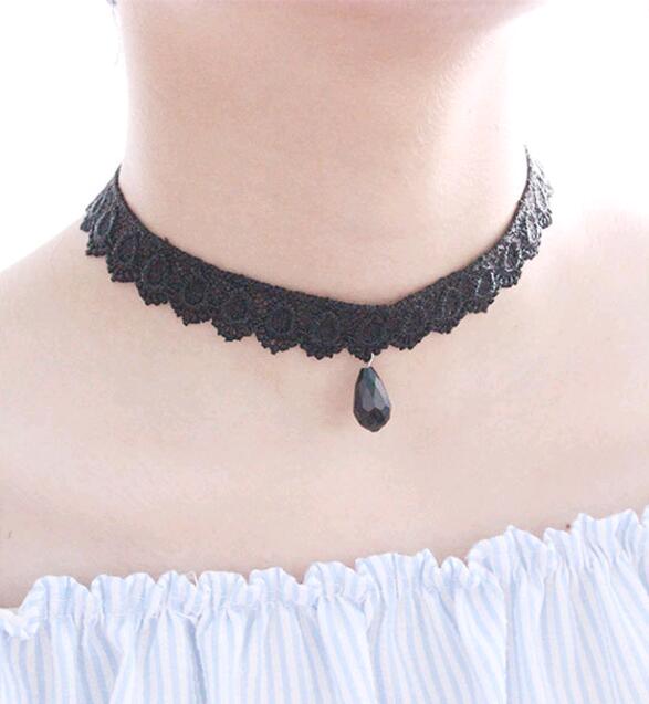 Flower Lace Choker Necklaces for Women Velvet Ribbon Collar Torques Neckband with Pearl Bell Sea star Pendants Chokers Mix Order Fashion Jewelry Whole