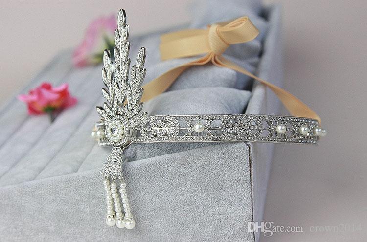 Bling Crystals Wedding Crowns Headpieces 2022 Diamond Jewelry Headband Hair Crown Bridal Accessories Party Tiaras Headpiece the great gatsby