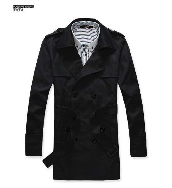 Free Shipping New Men's Stylish Double Breasted Long Trench Coat Men Overcoat Winter Long Jacket For Men Plus