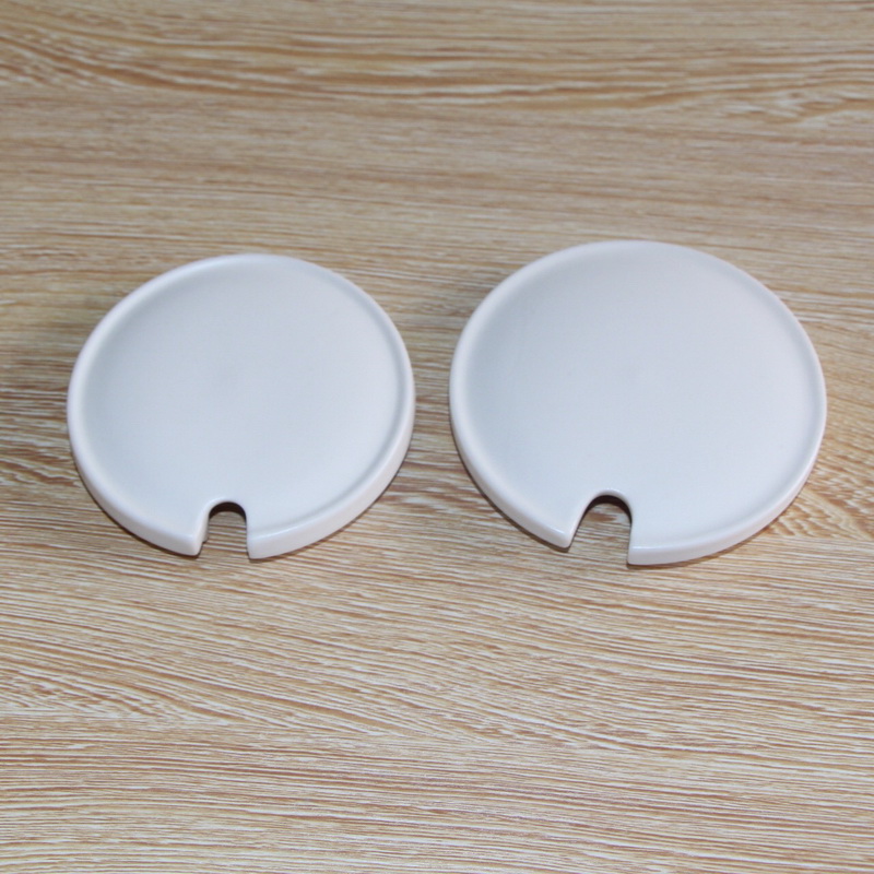 Ceramic Cup Lid 12oz White Porcelain Cup Cover Eco-Friendly Mug Cap put spoon in the Drinkware