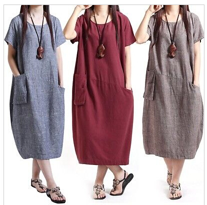 Wholesale Women Dresses Casual Women Cotton Linen Short Sleeve Long Loose Maxi Dress Sundress Clothes Free Shipping, Coffee
Wholesale Women Dresses Casual Women Cotton Linen Short Sleeve Long Loose Maxi Dress Sundress Clothes Free Shipping, Coffee
