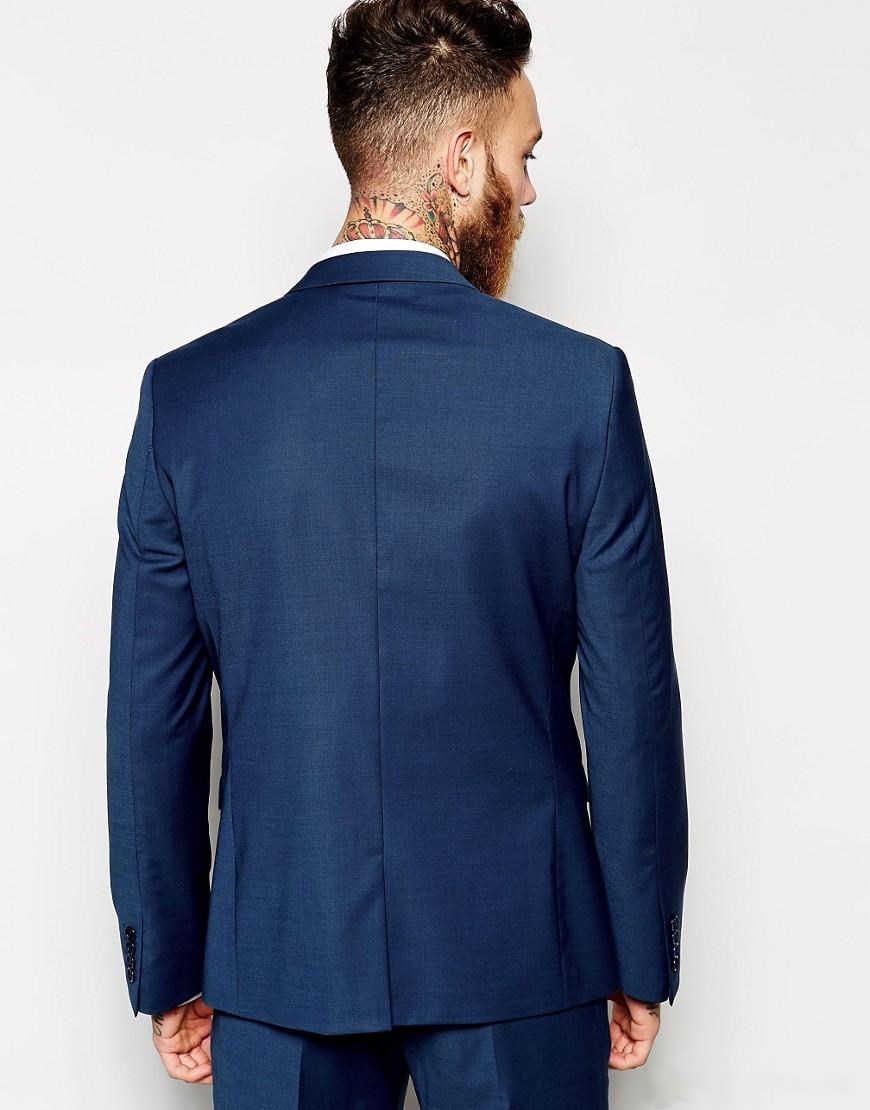 Custom Made Men Suits Groomsmen Dark Blue Slim Suits Fit Best Man Suit Wedding/Men's Suits Bridegroom Groom Wear (Jacket+Pants)