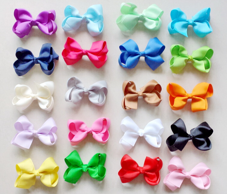 20pcs baby Infant waffle crochet hats hair bows clips sunny soft toddler beanie with 3" bows stretch caps feshion hot sell MZ9114