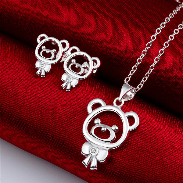 High grade 925 sterling silver Color square piece - Black jewelry sets DFMSS725B brand new Factory direct sale 925 silver necklace ring