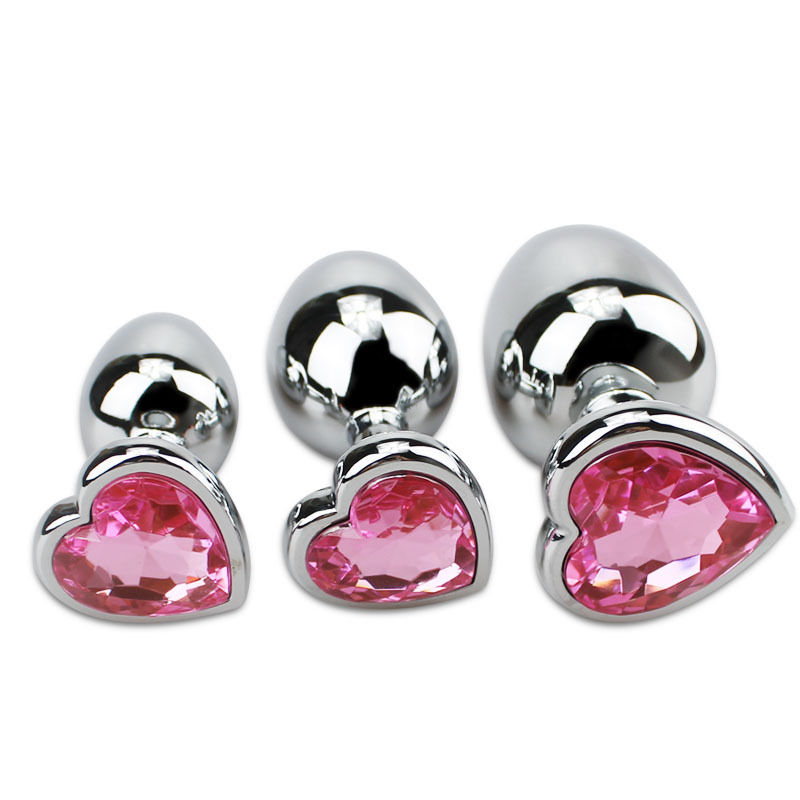 3pcs Small Middle Big Sizes Plug Stainless Steel Crystal Jewelry Anal Toys Butt Plugs Dildo Adult Products for Women and Men