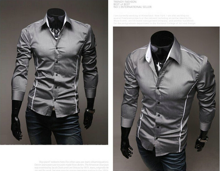 2016 hot sale Free Shipping New Mens Shirts Casual Slim Fit Stylish Mens Dress Shirts 5902