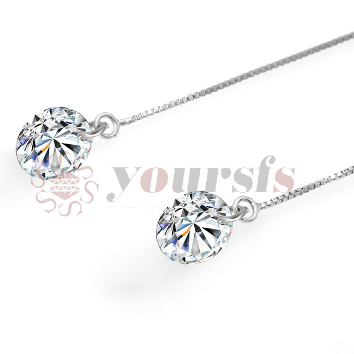 Yoursfs Fashion Threader Dangle Earrings With 1ct Simulated Diamond Pendant
Yoursfs Fashion Threader Dangle Earrings With 1ct Simulated Diamond Pendant