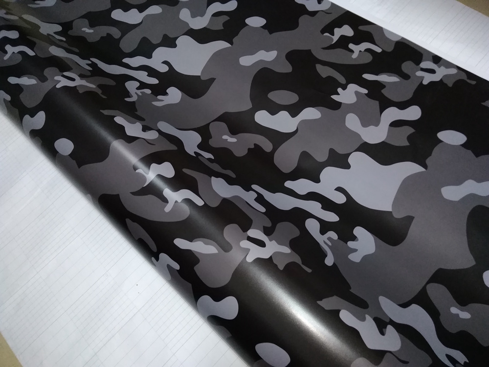 White black Gray Camo Car Wrap Vinyl With Air Release Gloss/ Matt Arctic Camouflage covering Truck boat graphics STYLING size 1.52X30M ROLL