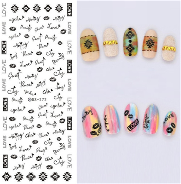 Cheap DIY Water Transfer Nails Art Sticker Colorful Purple Fantacy Flowers Nail Stickers Wraps Foil Sticker manicure With free shipping