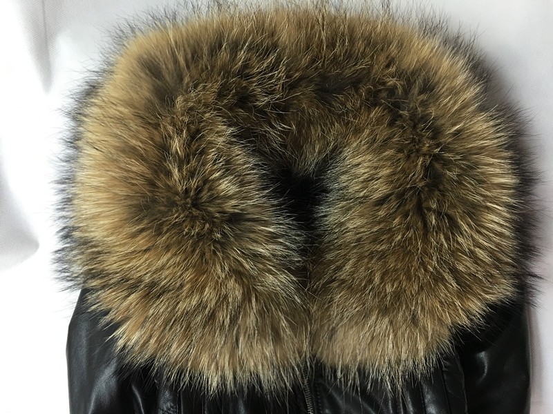 Wholesale-2016 fashion new style genuine leather jacket with big raccoon dog wool women's sheep skin real leather coat for female